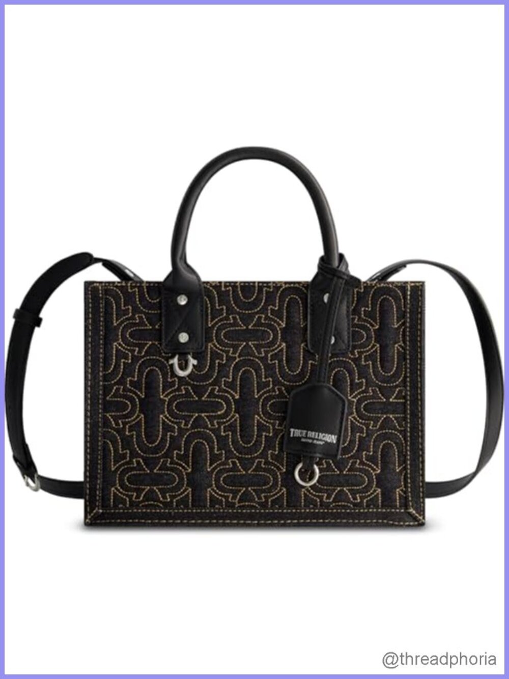 Quilted Tote Handbag Adjustable Crossbody Strap Travel Shoulder Bag